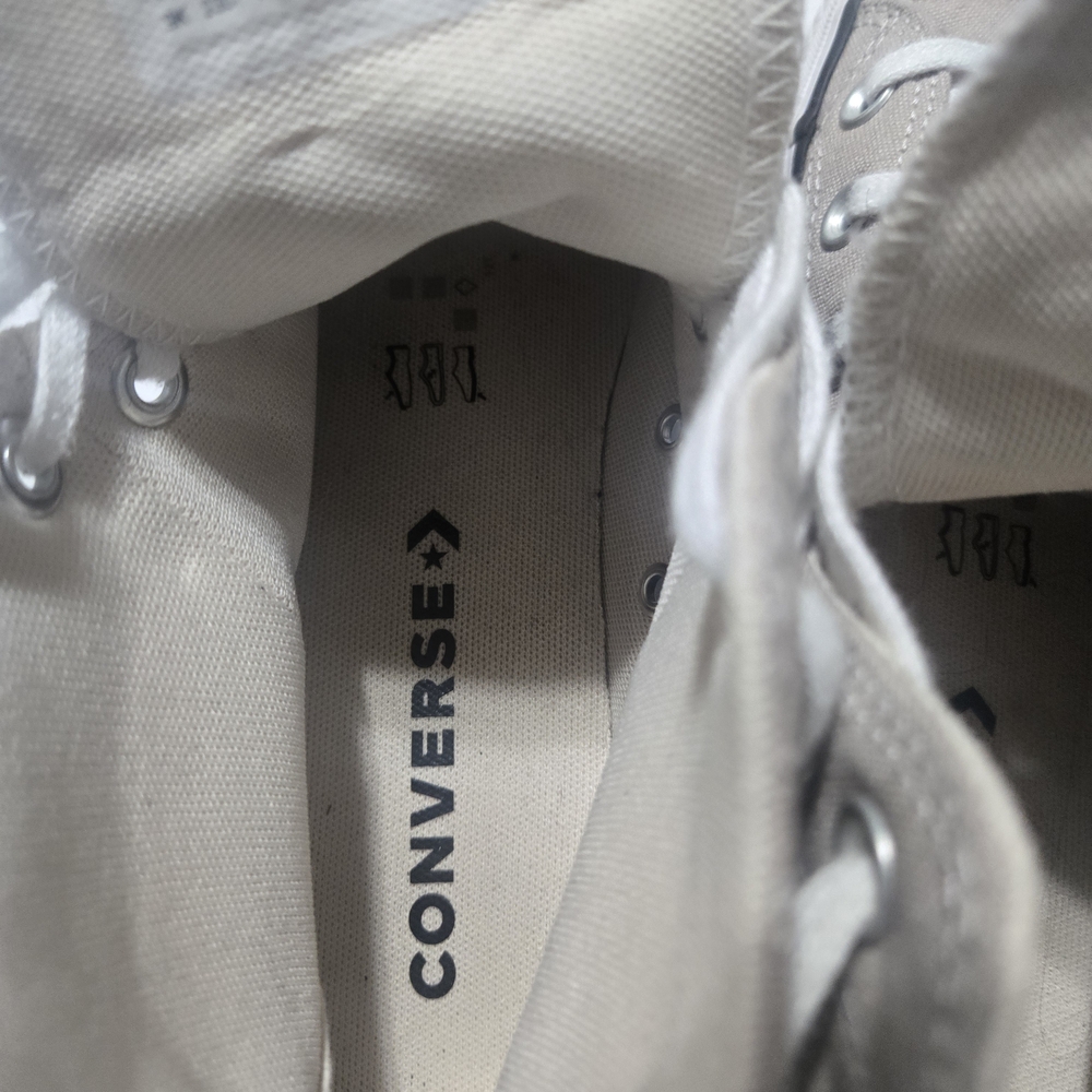 Converse Canvas High-Tops in Cream and White - Picture 8 of 8